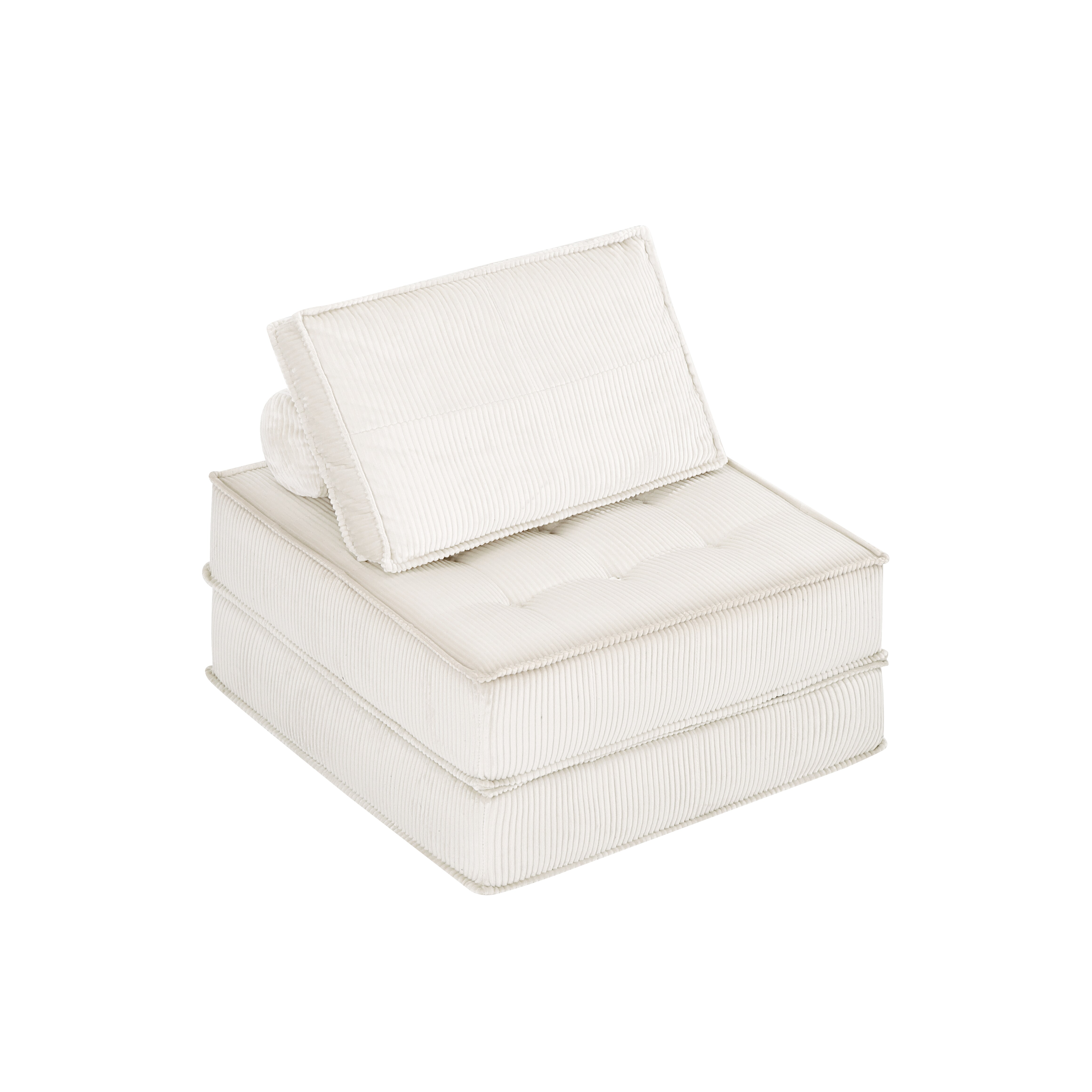 66.9 Inch Modular Sofa, Single Seater, Double-layer Multi-combination, Skin-friendly Fabric, DIY Suitable For Living Rooms, Study Rooms, Bedrooms, And Other Spaces. WHITE_maomaolike.com